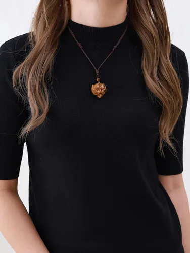 Miniatura 2 de AMORWING - Collar con colgante de tigre de piedra de ojo de tigre