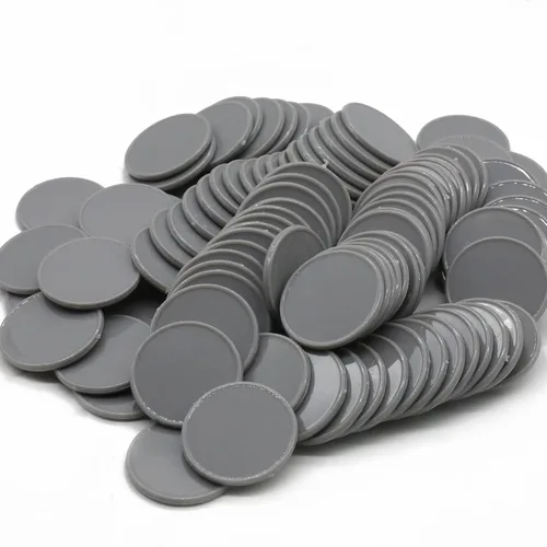 Juego de 100 fichas de juego de fichas de póquer de plástico opaco con caja de almacenamiento (gris, 1 pulgada)