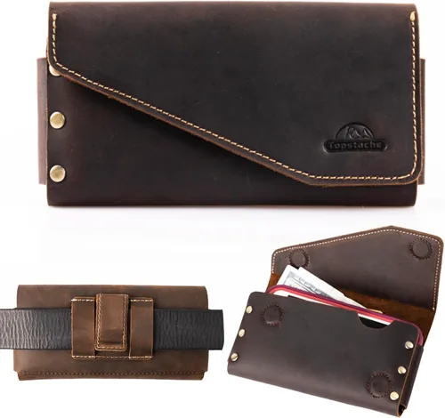 Miniatura 9 de Topstache Funda de cuero para teléfono con trabilla para cinturón para iPhone 17/17 Pro/16/16 Pro, Galaxy S25/S24 - Soporte para cinturón