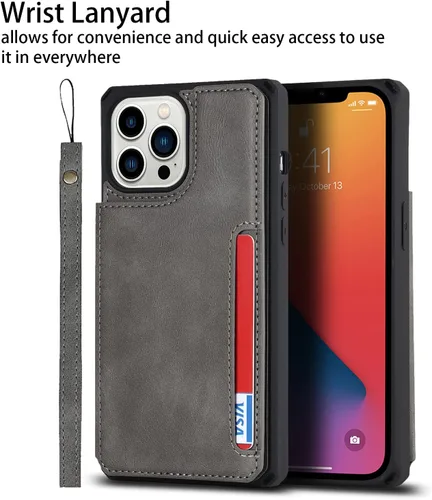 Miniatura 6 de Cavor Funda para iPhone 11 Pro Max con tarjetero, funda tipo cartera con tarjetero y tarjetero para iPhone 11ProMax, funda de piel sintética