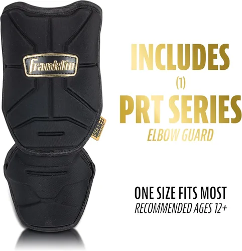 Miniatura 7 de Franklin Sports Guantes de Codo para Béisbol - Serie PRT para Adultos y Jóvenes + Protector de Codo para Béisbol y Sóftbol para Batear Negro/Dorado