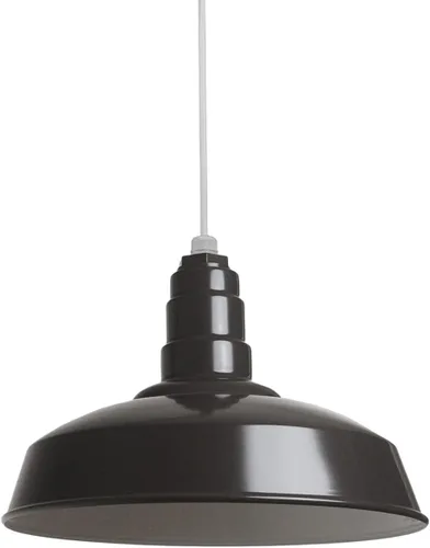 Miniatura 71 de Steel Lighting Co. Carson Barn Light Colgante montado en el techo Cúpula de 16 pulgadas Cable negro Luz de acero de estilo industrial