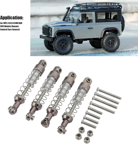Miniatura 4 de Amortiguador de coche RC, 2 pares RC Metal Amortiguador 2.362 in RC Coche Modificación Piezas para C14 C24 MN D90 99S ()