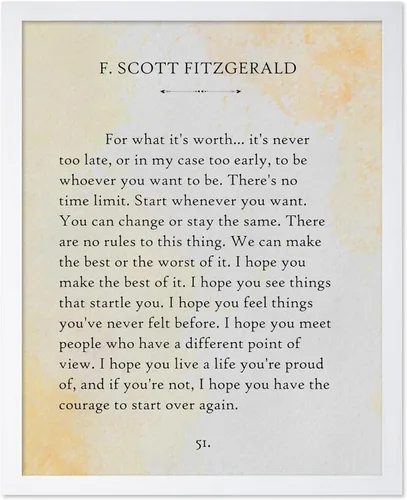 Miniatura 29 de Poster Master Póster con texto en inglés «For What Its Worth» de F. Scott Fitzgerald - Impresión - Arte de Página de Libro - Arte Literario - Regalo