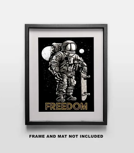 Miniatura 3 de Freedom Skateboarding Fine Art Print- 11x14 Unframed Wall Art Print- Gift for Skateboard Fans, Future Astronauts, Astronomers, Science Lovers