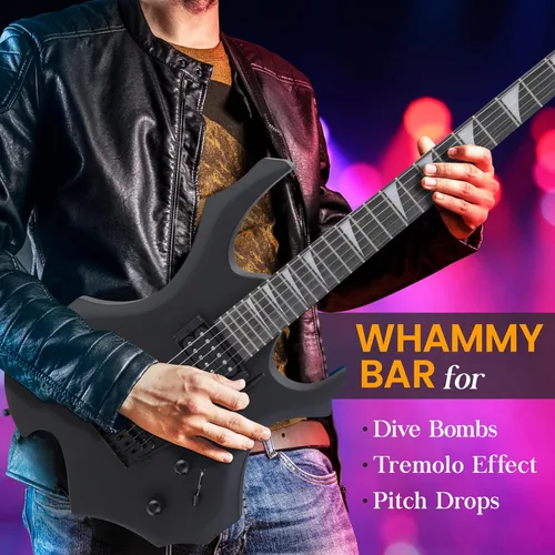 Miniatura 6 de Pyle Heavy Metal EG Fire Guitarra Eléctrica de Metal con Kit de Amplificador, Instrumento de Tamaño Completo con Amplificador de Práctica