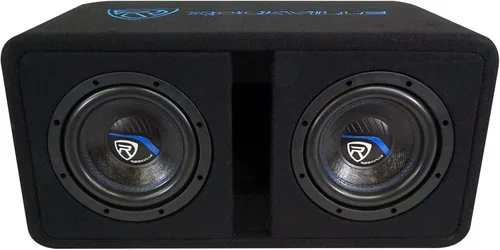 Miniatura 2 de Rockville DV8K52 Subwoofers dobles de 8 pulgadas K5 1600W para automóvil, carga final de 2 ohmios, carcasa ventilada, cono de papel no prensado