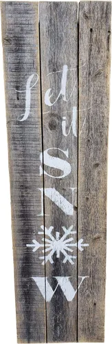 Miniatura 8 de Letrero de madera rústica envejecida DIY en blanco (gris envejecido, 11"x36")