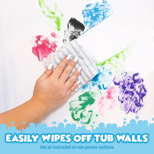 Miniatura 6 de Tub Works® Jabón de Pintura de Bañera, Juguetes de Baño, Paquete de 6 Colores Vivos No Tóxico Pintura Lavable para Bañera para Pintar