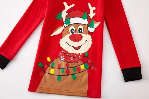 Miniatura 15 de Pijamas familiares a juego de Navidad pijamas de algodón para vacaciones