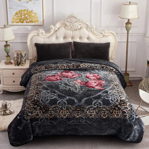 Miniatura 13 de MERRY HOME - Manta de forro polar coreana tamaño king, 85 x 95 pulgadas - 9 libras, capa individual, manta de visón suave y cálida, manta gruesa