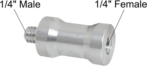 Miniatura 4 de Hotshoe/Coldshoe - Adaptador LUORNG 2 piezas hembra de 1/4 pulgadas a 1/4 pulgadas macho convertidor roscado adaptador de tornillo espiga