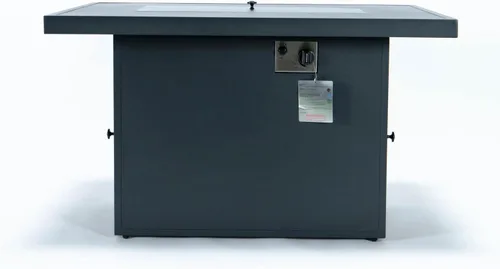 Miniatura 8 de LeisureMod Chelsea - Fogata de propano de 44 pulgadas, 55,000 BTU de encendido automático con tapa, protector contra el viento y piedras