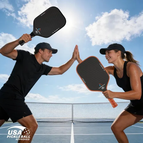 Miniatura 2 de Juego de 2 paletas de pickleball, juego de paletas de pickleball de carbono Pro, superficie de fibra de carbono 3K cruda con grano alto y giro
