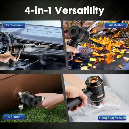 Miniatura 5 de Aspiradora inalámbrica ligera para automóvil, plumero de aire, succión y soplador de alta potencia 4 en 1, 18000 Pa, aspiradora de mano