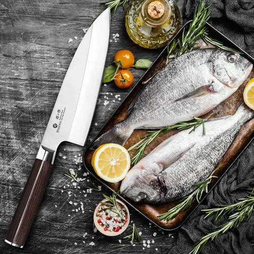 Miniatura 9 de imarku - Cuchillo Deba de 7 pulgadas, cuchillo de chef ultra afilado, cuchillo de cocina japonés definitivo con bisel único de acero inoxidable