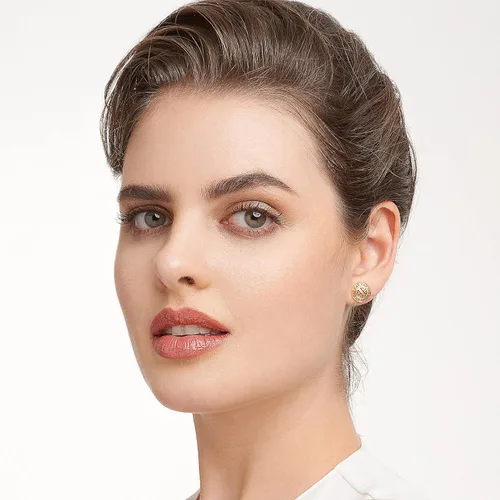 Miniatura 2 de Morgan Paige Aretes griegos Aretes redondos greco hechos a mano Aretes de plata de ley chapados en oro amarillo de 18 quilates 12 pulgadas Metal