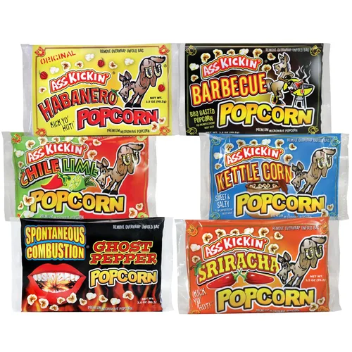 Miniatura 14 de KICKIN' Carolina Reaper - Palomitas de maíz para microondas con pimienta – Paquete de 6 – Palomitas de maíz gourmet picantes – Son una gran