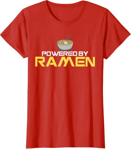Miniatura 95 de Camiseta de fideos de anime japoneses Powered By Ramen, Negro, S