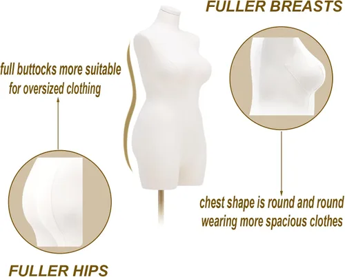 Miniatura 3 de Maniquí femenino de talla grande, figura completa con base de metal, torso de maniquí para tienda de ropa, maniquíes de ventana, ropa, vestidos