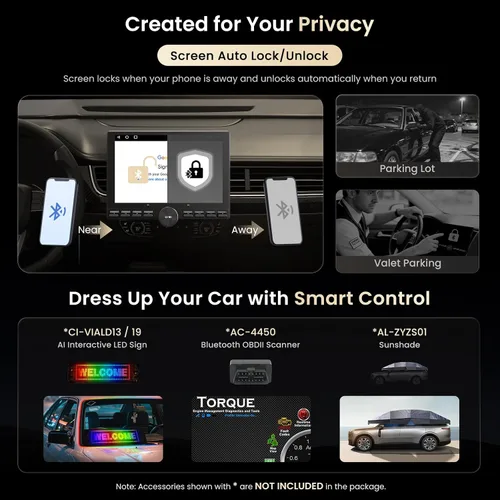 Miniatura 6 de Estéreo para automóvil Single/Doble DIN - Pantalla táctil flotante QLED de 10.1 pulgadas con botón, inalámbrico CarPlay/Android Auto