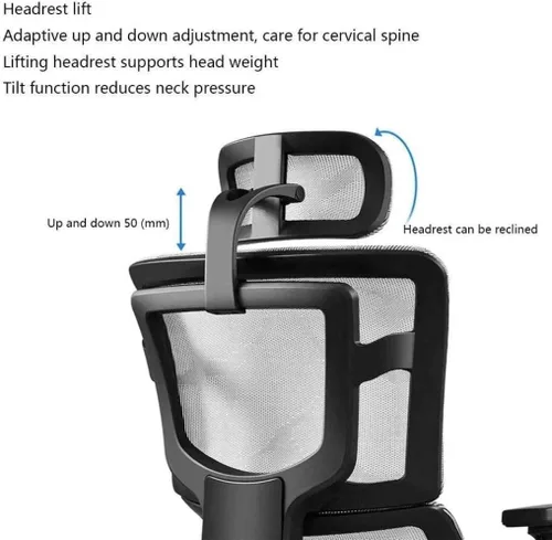 Miniatura 2 de Commercial Ergonomic High Back Executive Mesh Chair, with Adjustable Lumbar Support, Headrest and 3D Armrests(D)