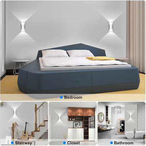 Miniatura 3 de Kawell Lámpara de pared moderna creativa de 10 W, lámpara de pared LED hacia arriba hacia abajo, impermeable, IP65, lámpara de pared de aluminio