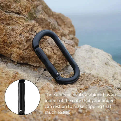 Miniatura 5 de Fusion Climb /ACE Supreme II Mosquetón ovalado de aluminio, negro (FP-9318-3-STK-BLK)
