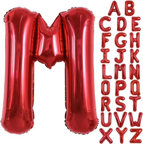 Miniatura 29 de TONIFUL Globos de Letras Rojas Brillantes Grandes de 40 Pulgadas A-Z, Globos Gigantes Jumbo de Helio de Papel de Aluminio Mylar Letra K Grande