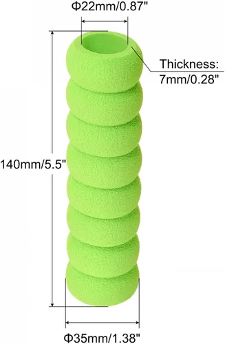Miniatura 2 de uxcell Cubierta de manija de puerta Protector de goma de nitrilo Funda en espiral Verde 2 piezas