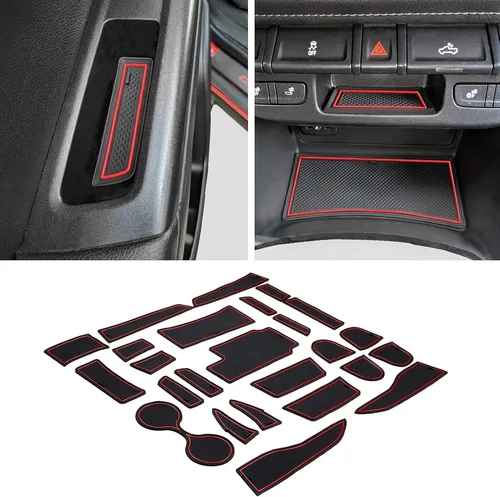 JDMCAR Compatible con Accesorios para Chevy Colorado/GMC Canyon 2015-2022 Juego de Insertos Premium para Portavasos, Consola y Bolsillos de Puerta