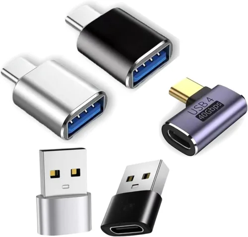 Paquete de 5 adaptadores USB, adaptador USB A a C hembra y adaptador USB C macho de 10 Gbps a USB 3.1 hembra OTG, adaptador tipo C para MacBook