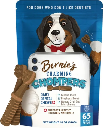 Miniatura 13 de Bernie's Charming Chompers - Masticables dentales diarios para perros de 50 a 100 libras. - 12 unidades - Limpia los dientes, refresca el aliento +
