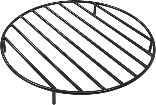 Sunnydaze - Rejilla redonda para hogueras, rejilla elevada de madera para hogueras, rejilla de troncos de acero resistente para exteriores, 24