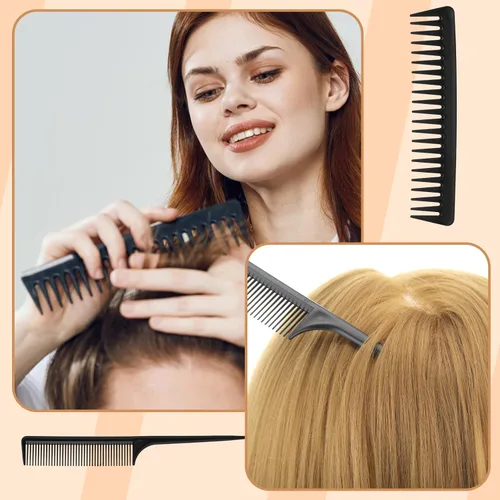 Miniatura 5 de Juego de 5 cepillos para el cabello para mujer, peine desenredante, cepillo para hombres y mujeres, cabello húmedo, seco, rizado y liso