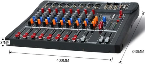 Miniatura 7 de Mezclador profesional de 8 canales, interfaz de consola digital USB MP3 Phantom Power estéreo DJ Studio FX Chasis de acero, mezclador de audio USB