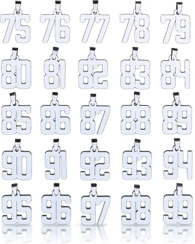 Miniatura 5 de Elite Athletic Gear 00-99 Colgante de número personalizado con collar de cadena - acero inoxidable
