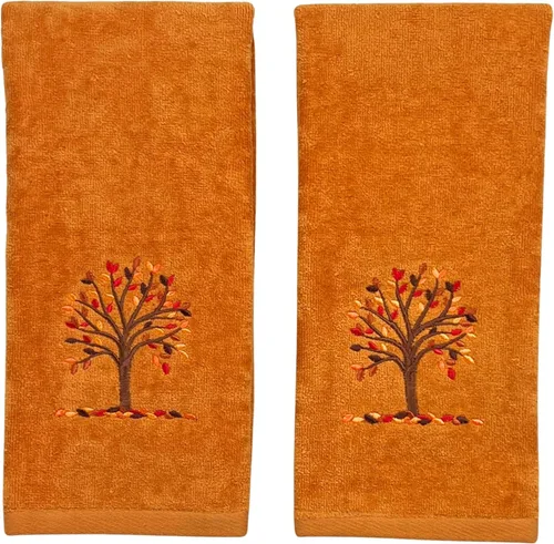 Miniatura 21 de Serfina Home Harvest - Toallas de mano para baño, diseño bordado de hojas de otoño grises y grises, 100% algodón, 16 x 25 pulgadas, juego de 2 piezas