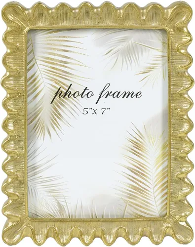 Ferrisland Marco de Fotos Vintage de 5 x 7 Pulgadas, Marco de Fotos Dorado Antiguo y Ornamentado, Marcos de Fotos Victorianos Retro Decorativos para