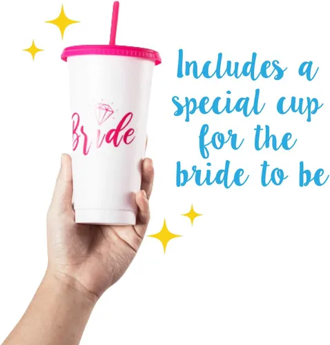 Miniatura 5 de Pop Fizz Designs Vasos para despedida de soltera – Paquete de 10 Vasos para novia y dama de honor Suministros para fiesta de novia y regalos