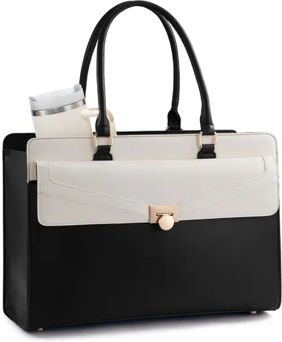 Miniatura 8 de LOVEVOOK Laptop Tote Bag for Women - PU Leather Vintage Work Tote Bag,Waterproof Business Teacher Bag with Large Cup Holder