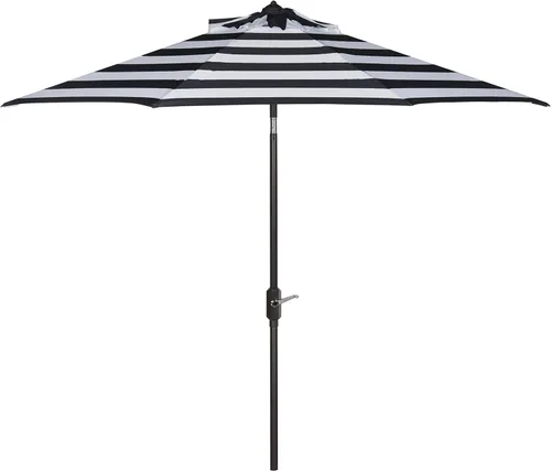 Miniatura 6 de SAFAVIEH Colección al aire libre Iris Fashion Line Auto Tilt Paraguas de 9 pulgadas 2-Gris/Blanco