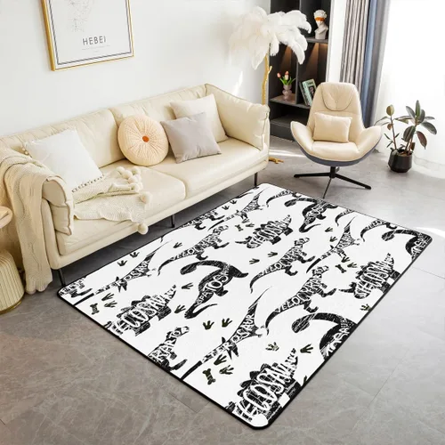 Miniatura 19 de jejeloiu Lindos tapetes de perezoso para sala de estar, 4 x 5 pies, diseño de animales kawaii, juego de alfombras decorativas para interiores