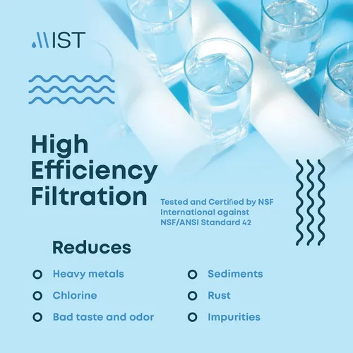 Miniatura 7 de Mist - Filtro de agua para fregadero, filtro de grifo, acero inoxidable, capacidad de 320 gl, reduce el metal pesado, filtro de agua certificado