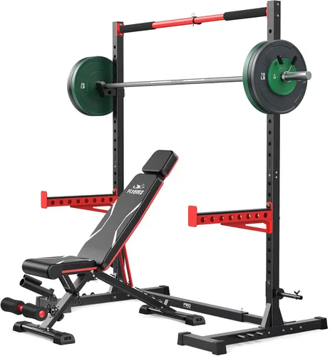 Miniatura 12 de FLYBIRD SR1 - Estante para sentadillas con barra de dominadas, estante de potencia multifuncional ajustable, soporte de sentadillas de ancho