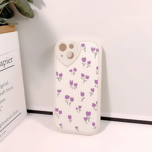 Miniatura 5 de Lovmooful Funda compatible con iPhone 13, diseño floral con lente de amor, protector de parachoques para niñas y mujeres, TPU suave a prueba