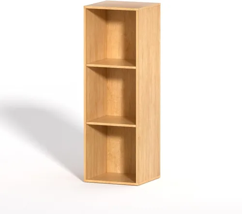 Organizador de almacenamiento de 3 cubos, estantería baja de 3 niveles, organizador de almacenamiento independiente para oficina en casa, estante
