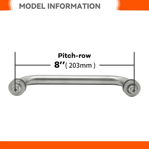Miniatura 3 de CKB Manija de puerta de ducha, tirador de puerta de vidrio de doble cara de 8 pulgadas, compatible con vidrio de 1/4 a 1/2 pulgadas de grosor, acero
