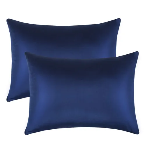 FLXXIE Paquete de 2 fundas de almohada de satén con cremallera para niños pequeños, 13 x 18 pulgadas, lujosas y sedosas, suaves, de viaje, para