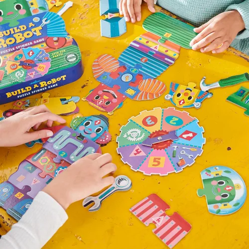Miniatura 4 de eeBoo Juego de Ruleta Construye un Robot, Combina Números Simples con Diversión, 3 Años en Adelante.